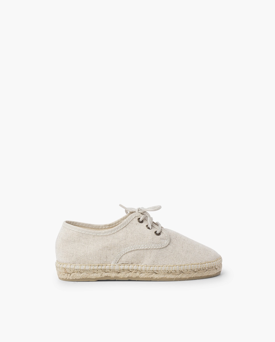 Zapatos de cordones de niños con suela de alpargata - Pisamonas - Crudo Crudo-1