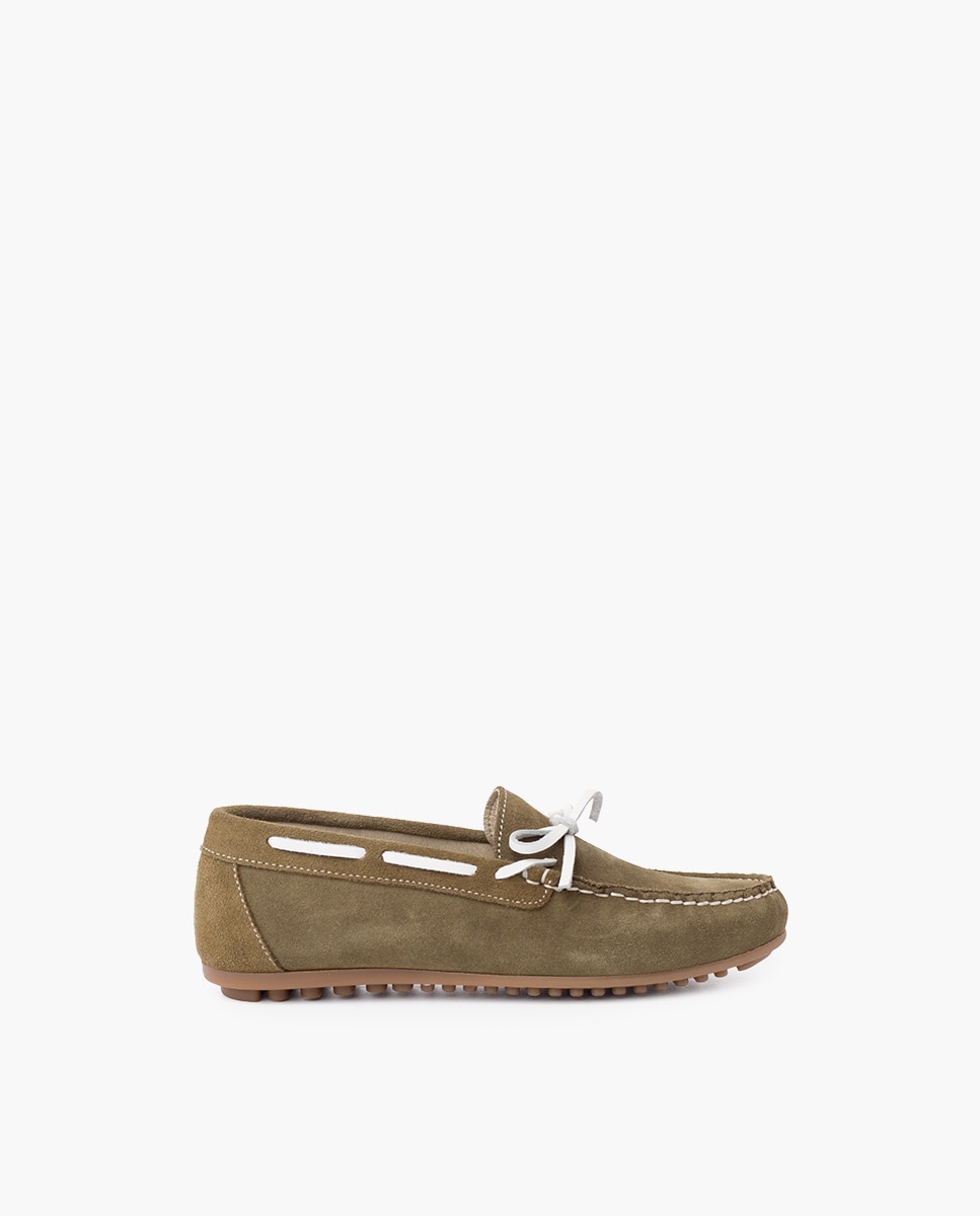 Imagen 0 de Mocasines de niños serraje ceremonia lazo Verde
