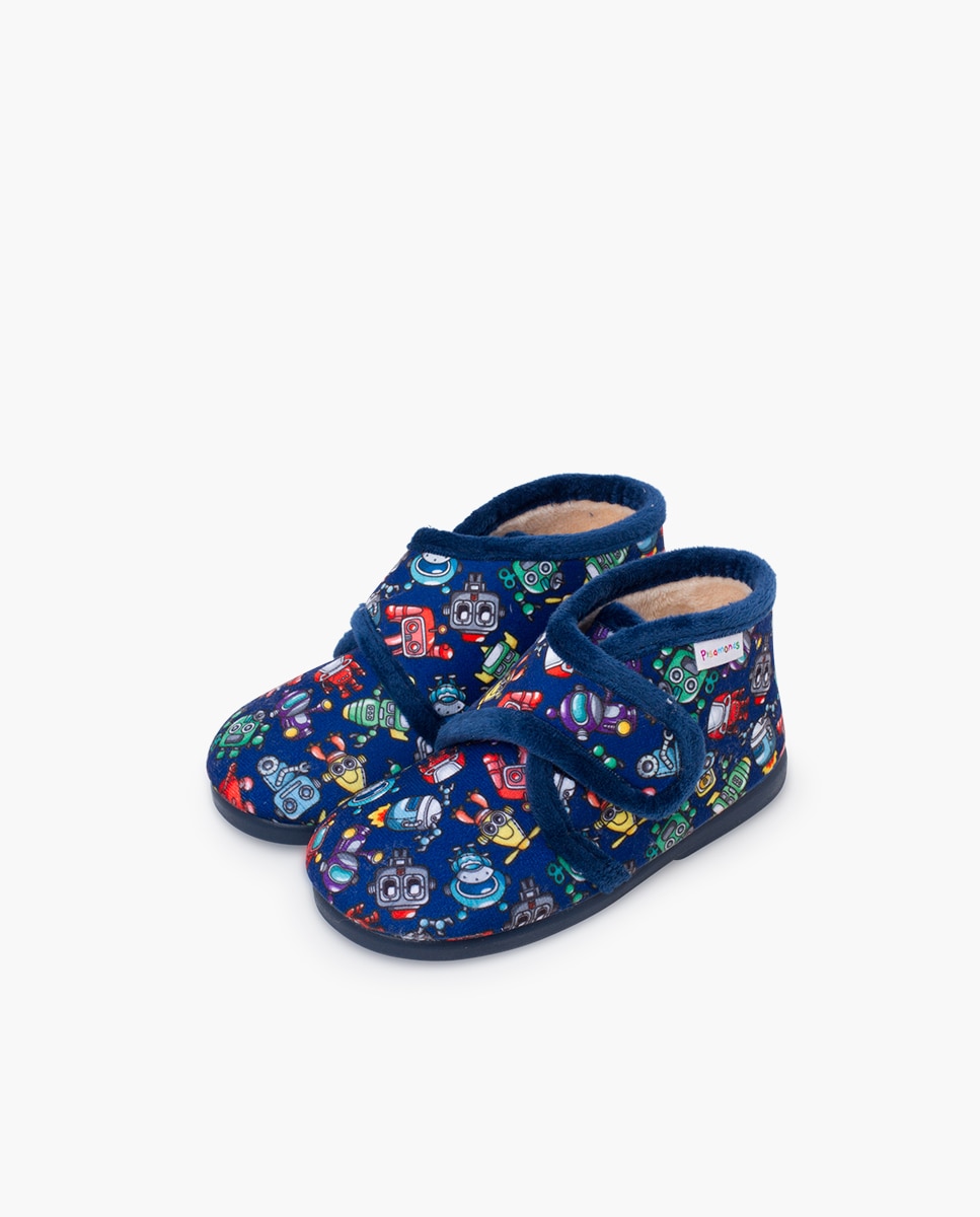 Zapatillas de casa cerradas de bebé niña andar por casa dibujos - Pisamonas - Naranja Naranja-3