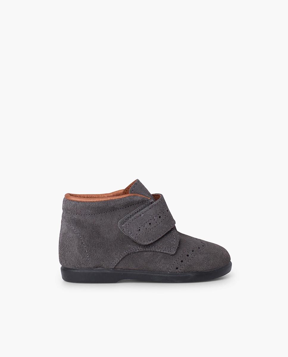 Botas de bebé con picados pequeños tira - Pisamonas - Gris oscuro Gris oscuro-1