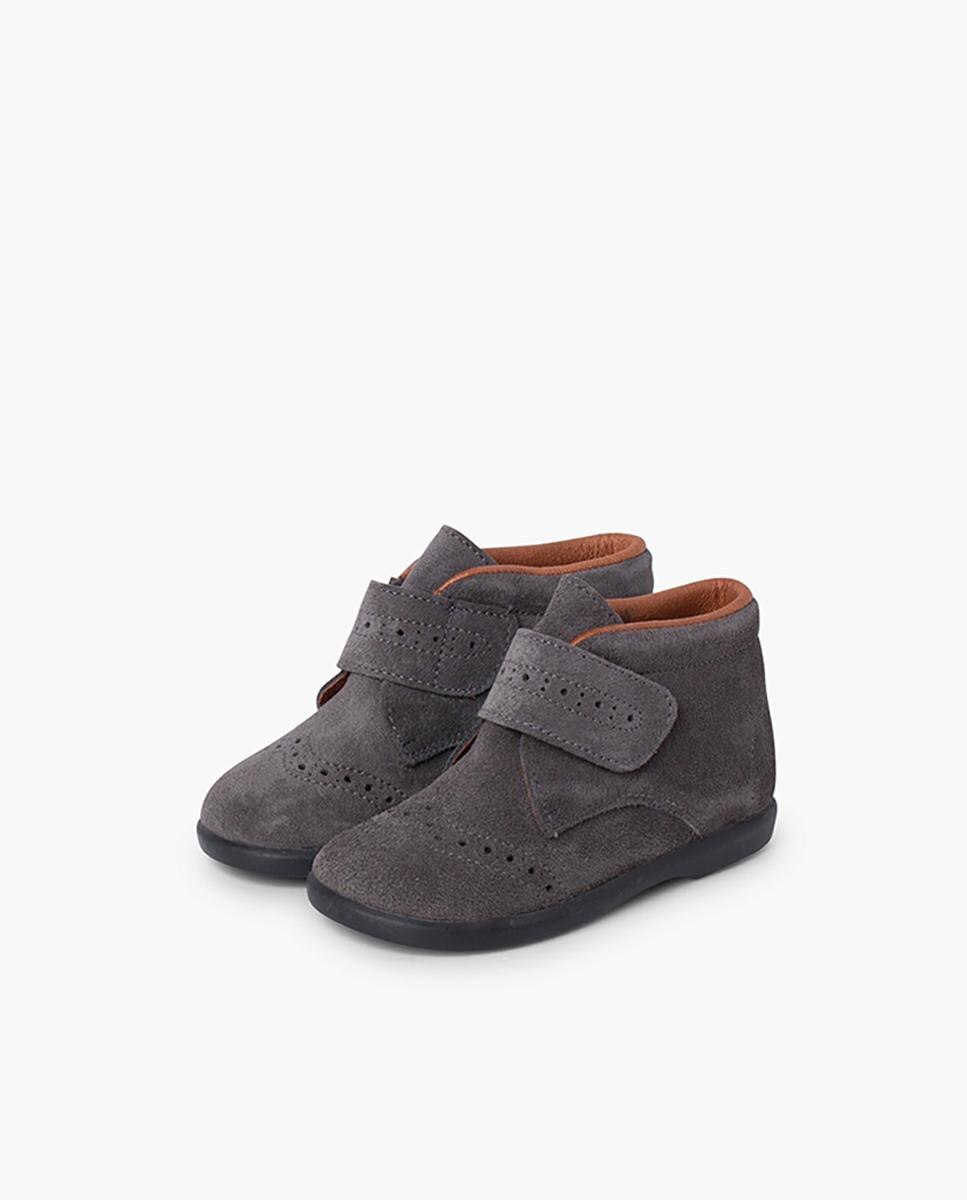 Botas de bebé con picados pequeños tira - Pisamonas - Gris oscuro Gris oscuro-4