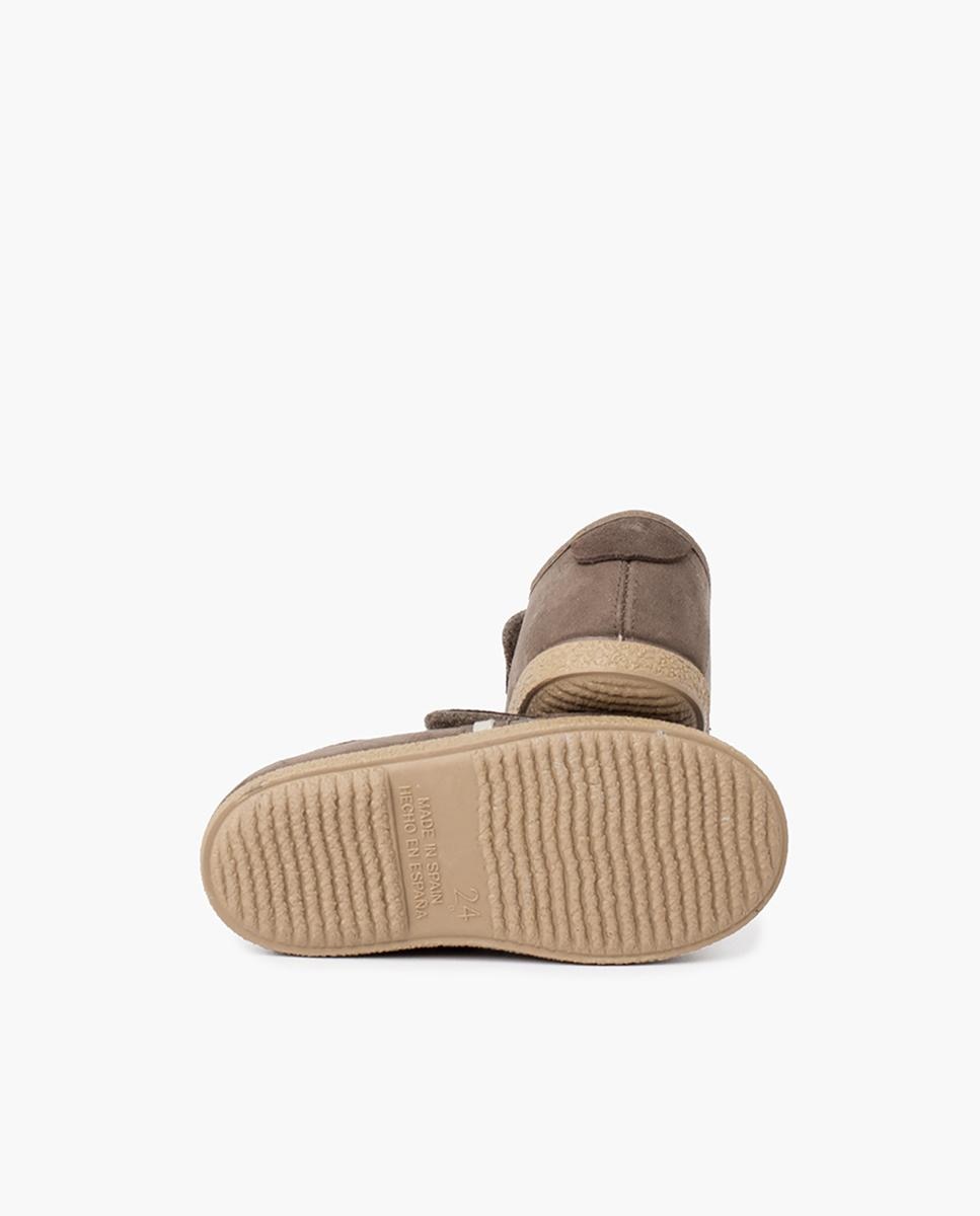 Zapatillas de serraje y textil de bebé niño con cierre adherente en gris - Pisamonas - Topo Topo-3
