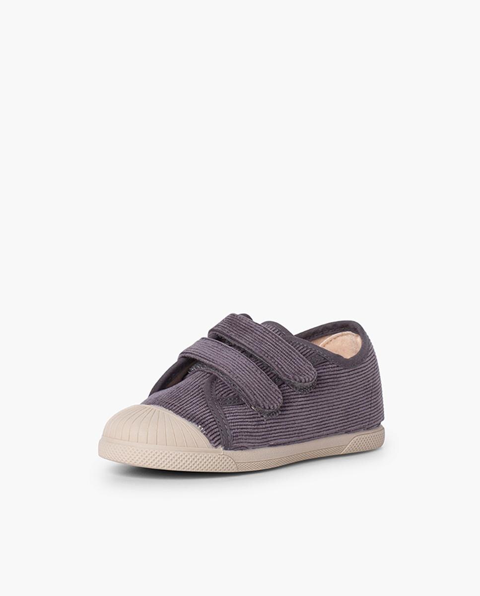 Zapatillas de lona de bebé niño con doble cierre en gris - Pisamonas - Gris oscuro Gris oscuro-2