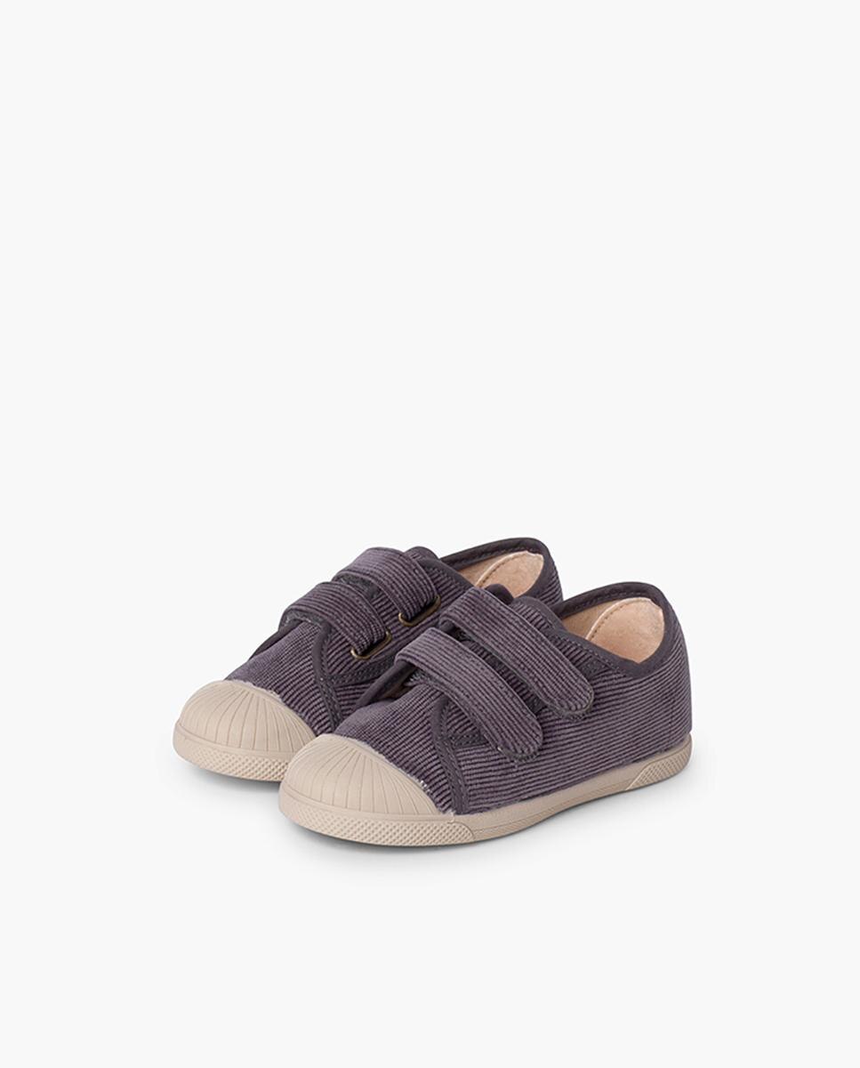 Zapatillas de lona de bebé niño con doble cierre en gris - Pisamonas - Gris oscuro Gris oscuro-4