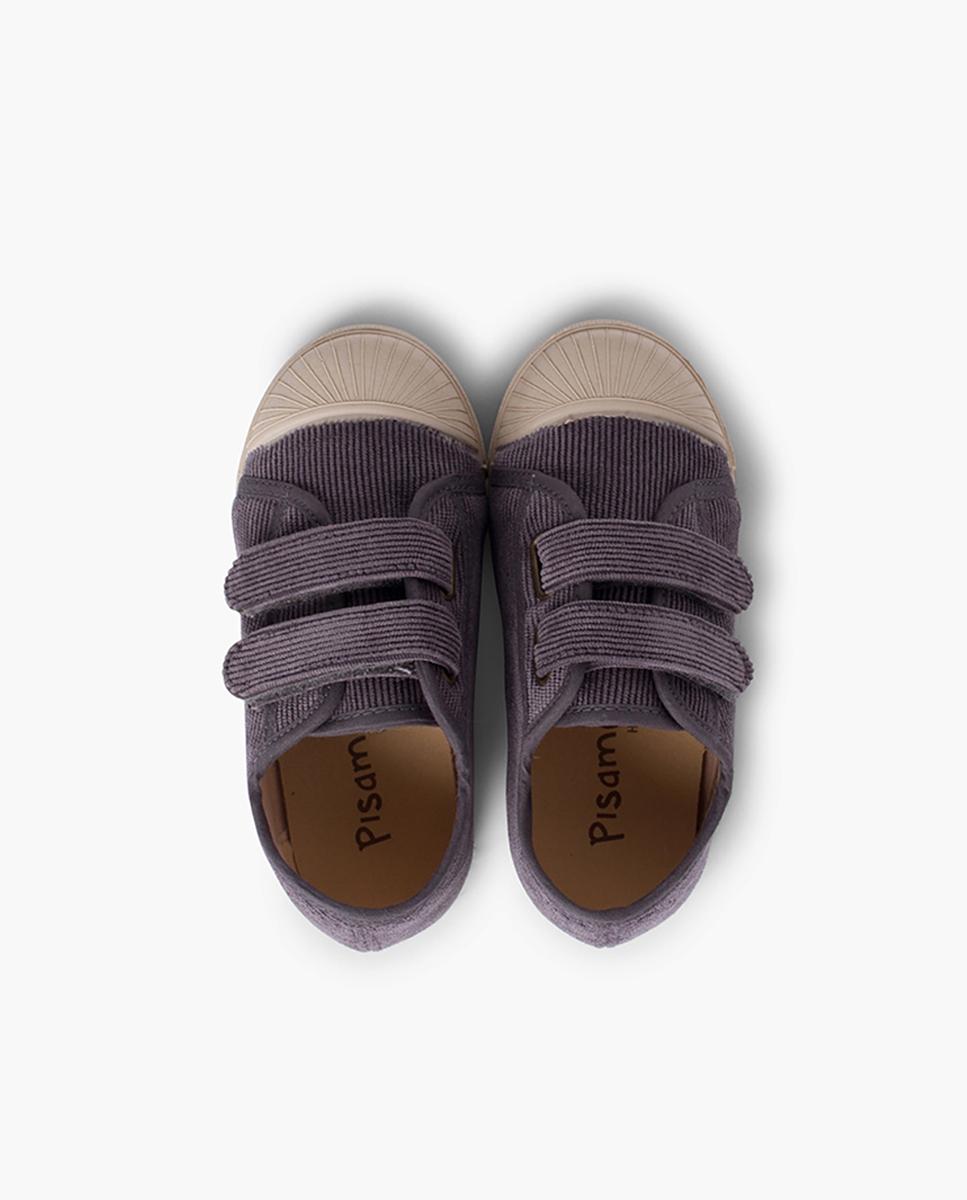 Zapatillas de lona de bebé niño con doble cierre en gris - Pisamonas - Gris oscuro Gris oscuro-5