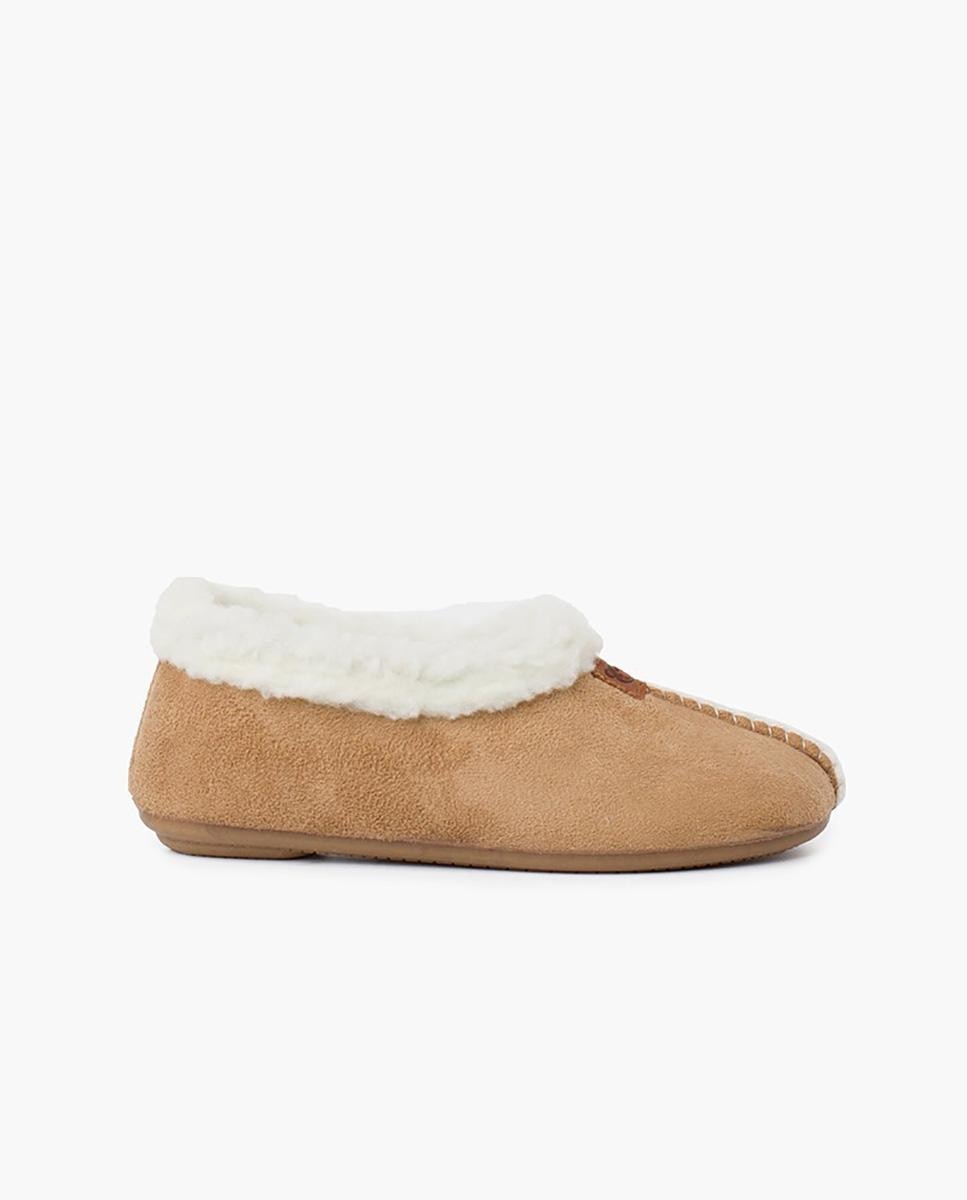 Zapatillas de casa abiertas de Niño Casa Bamara forro tipo Borrego - Pisamonas - Beige Beige-1