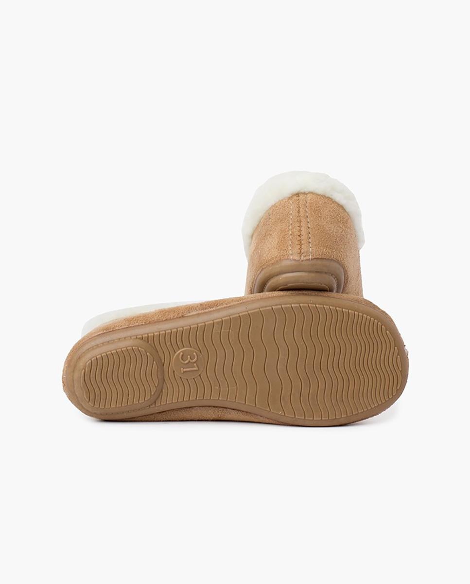 Zapatillas de casa abiertas de Niño Casa Bamara forro tipo Borrego - Pisamonas - Beige Beige-3