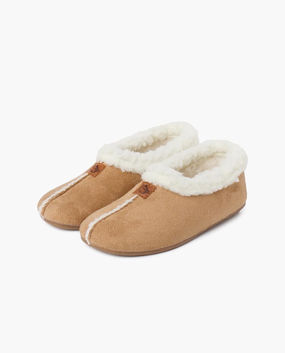 Zapatillas de casa abiertas de Niño Casa Bamara forro tipo Borrego - Pisamonas - Beige Beige-4