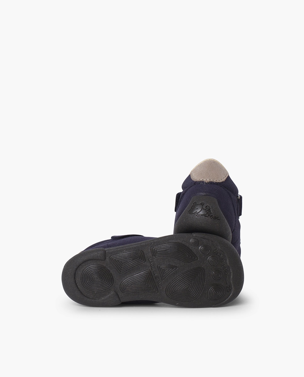Botas de bebé reforzada cordones elásticos y tira adherente - Pisamonas - Marrón Azul marino-2