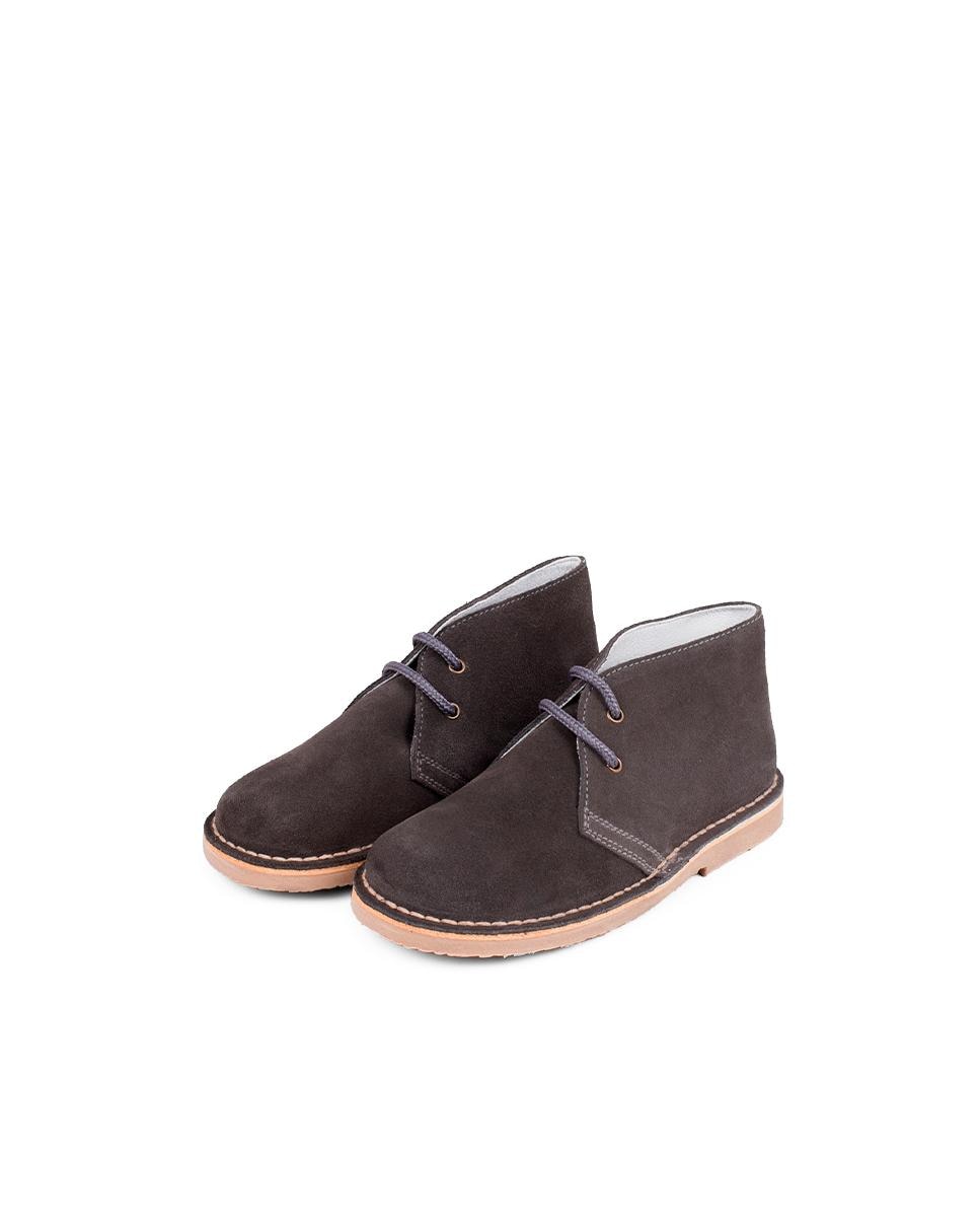Botas de niños estilo safari cordones - Pisamonas - Gris oscuro Gris oscuro-4