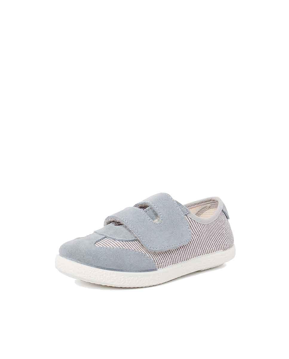 Zapatillas de lona de niños con cierre adherente - Pisamonas - Gris Gris-2