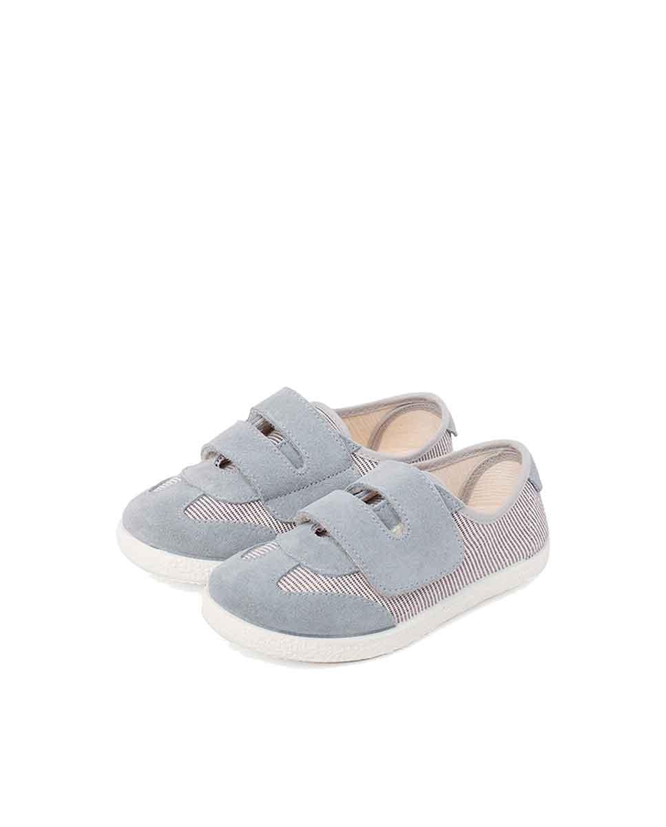 Zapatillas de lona de niños con cierre adherente - Pisamonas - Gris Gris-4