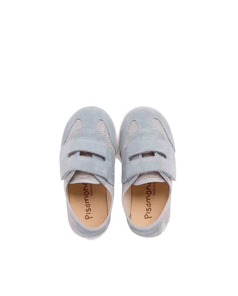 Zapatillas de lona de niños con cierre adherente - Pisamonas - Gris Gris-5