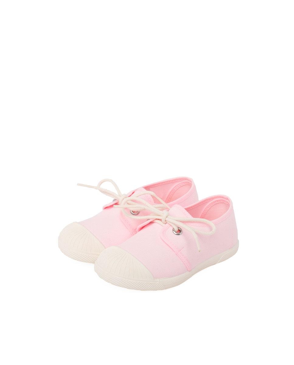 Zapatillas de lona de bebé con puntera de goma - Pisamonas - Rosa pastel Rosa pastel-4