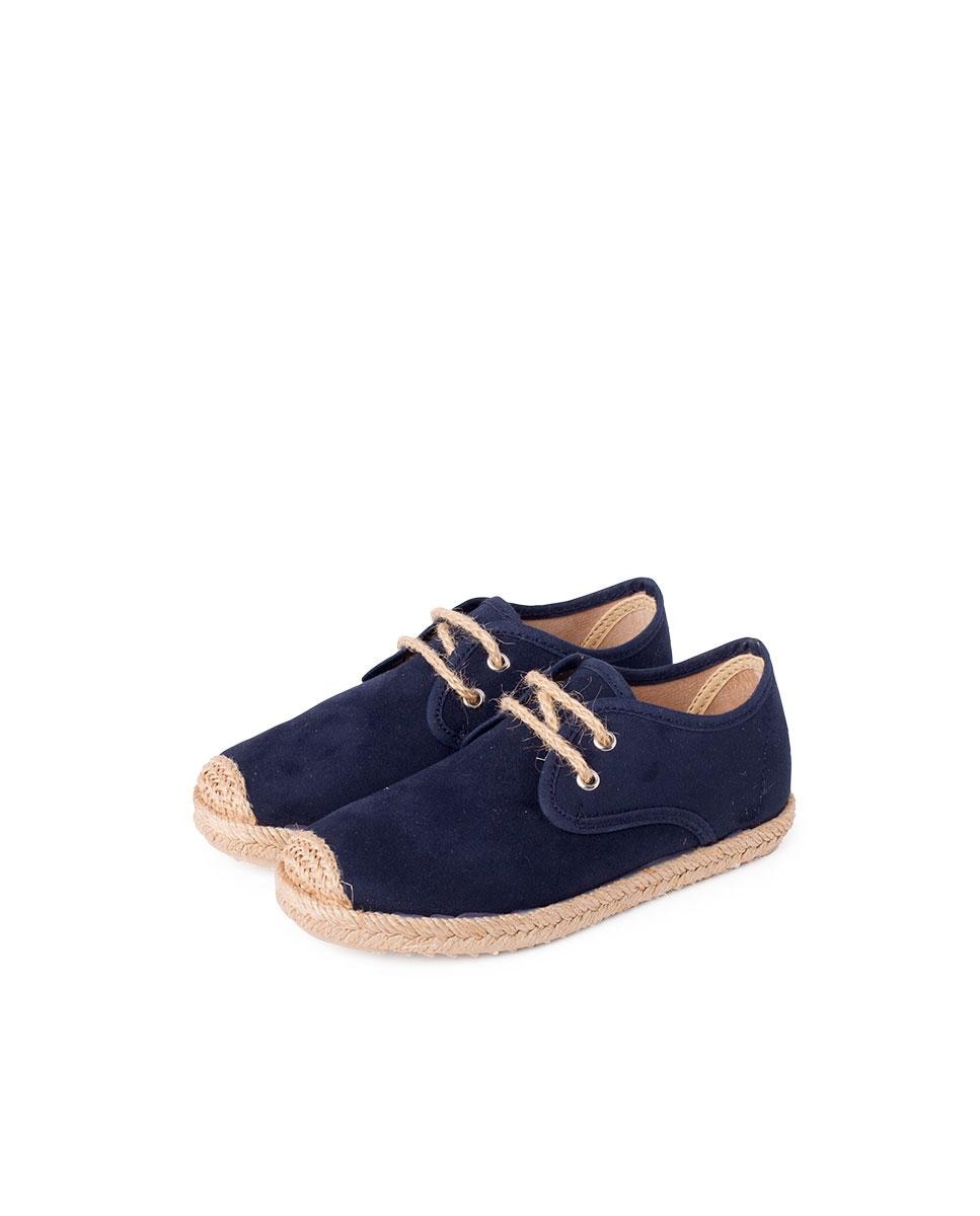 Zapatos de cordones de niño con suela de yute - Azul marino Azul marino-4