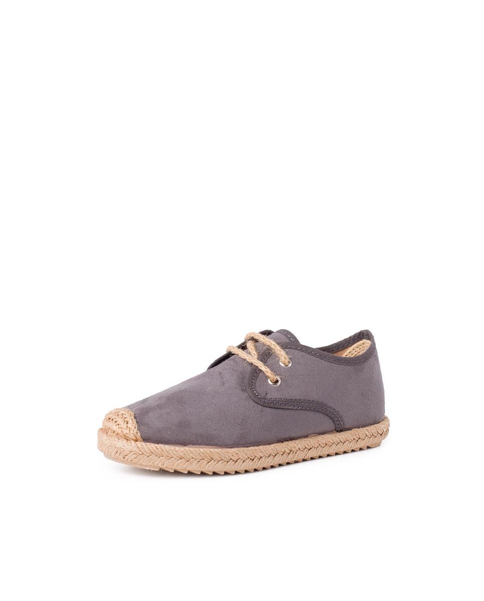 Zapatos de cordones de niño con suela de yute - Gris Gris-2