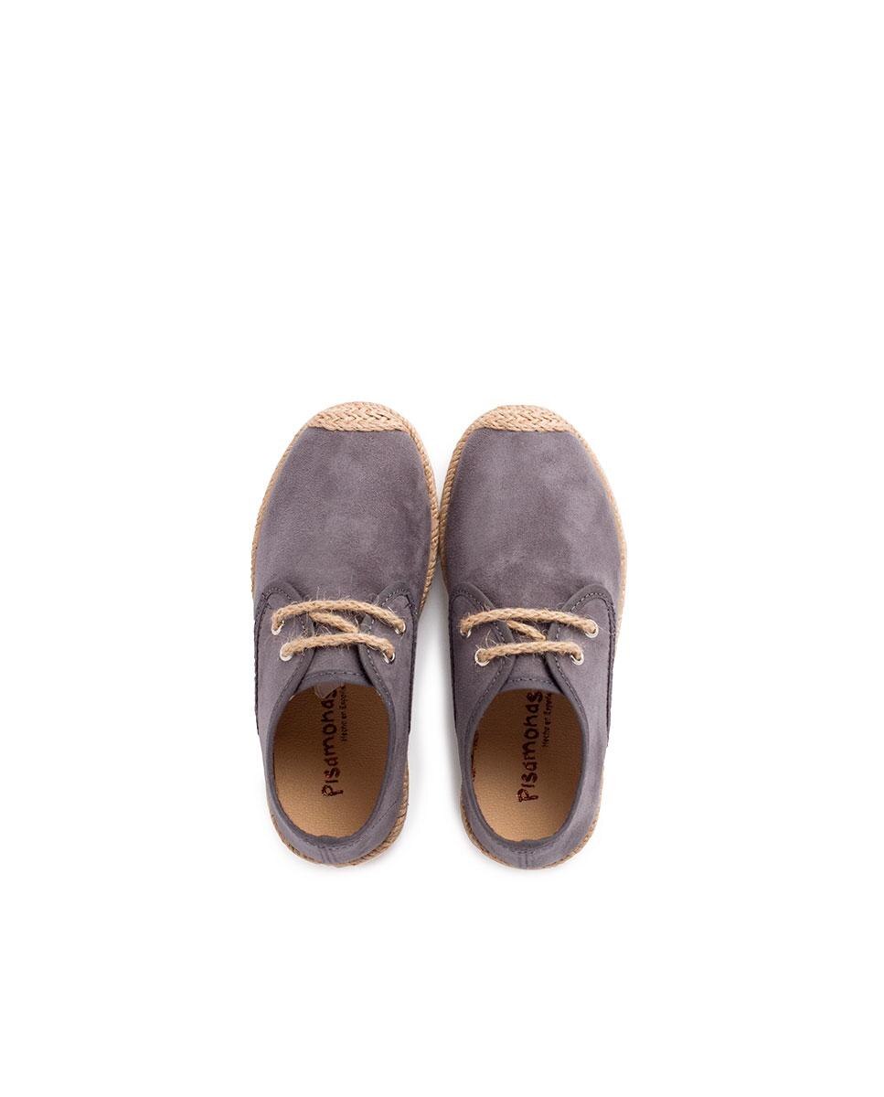 Zapatos de cordones de niño con suela de yute - Gris Gris-5