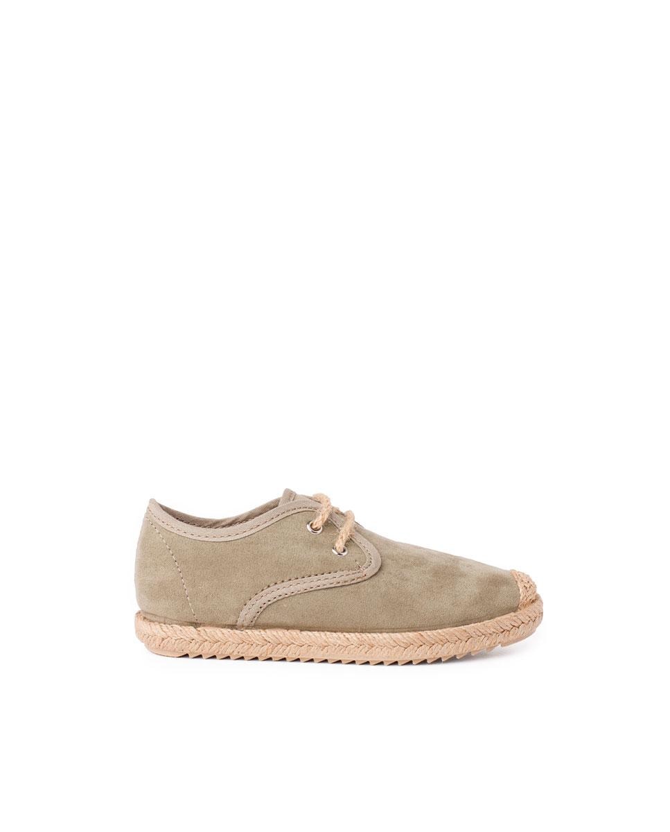 Zapatos de cordones de niño con suela de yute - Verde Verde-1