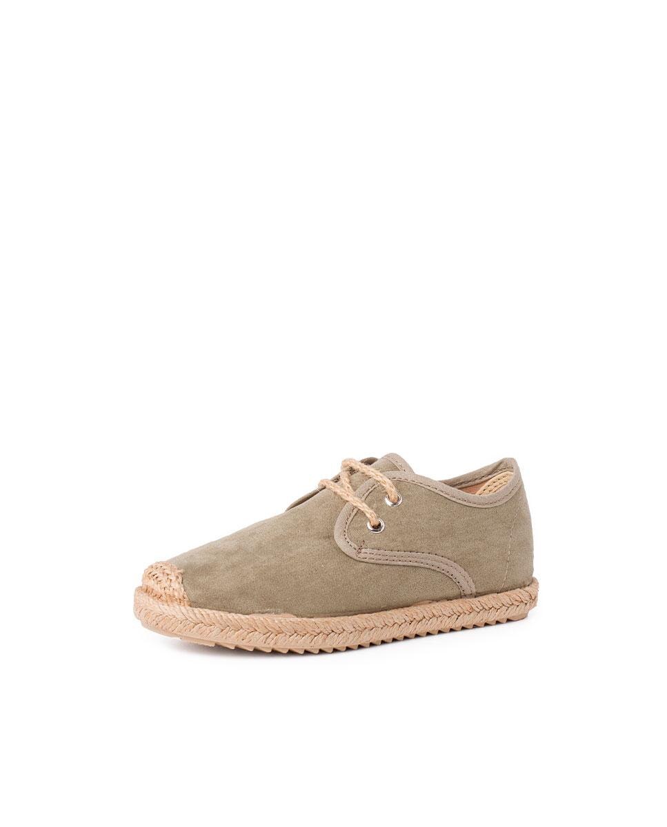 Zapatos de cordones de niño con suela de yute - Verde Verde-2