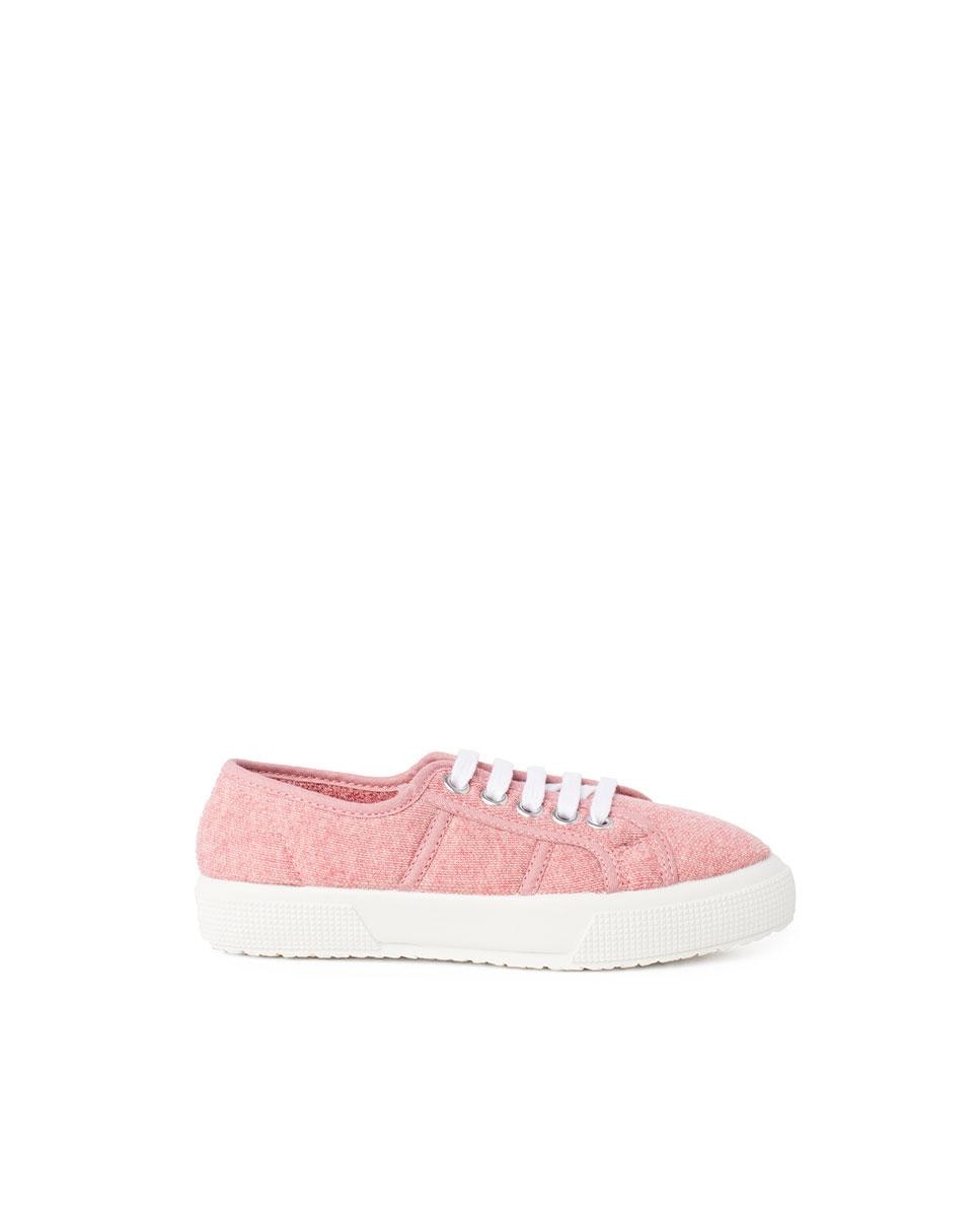 Zapatillas de lona de niños de tejido orgánico Rosa claro Pisamonas Rosa claro-1