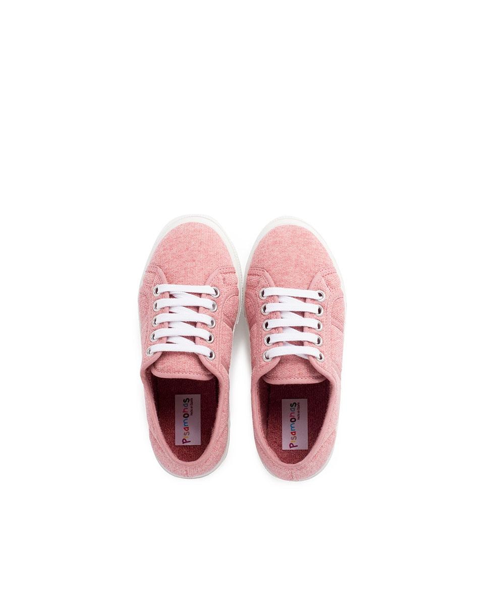 Zapatillas de lona de niños de tejido orgánico Rosa claro Pisamonas Rosa claro-5
