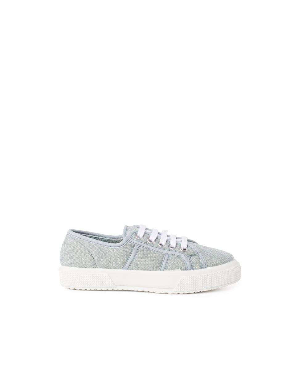 Zapatillas de lona de niños de tejido orgánico Verde grisáceo Pisamonas Verde grisáceo-1