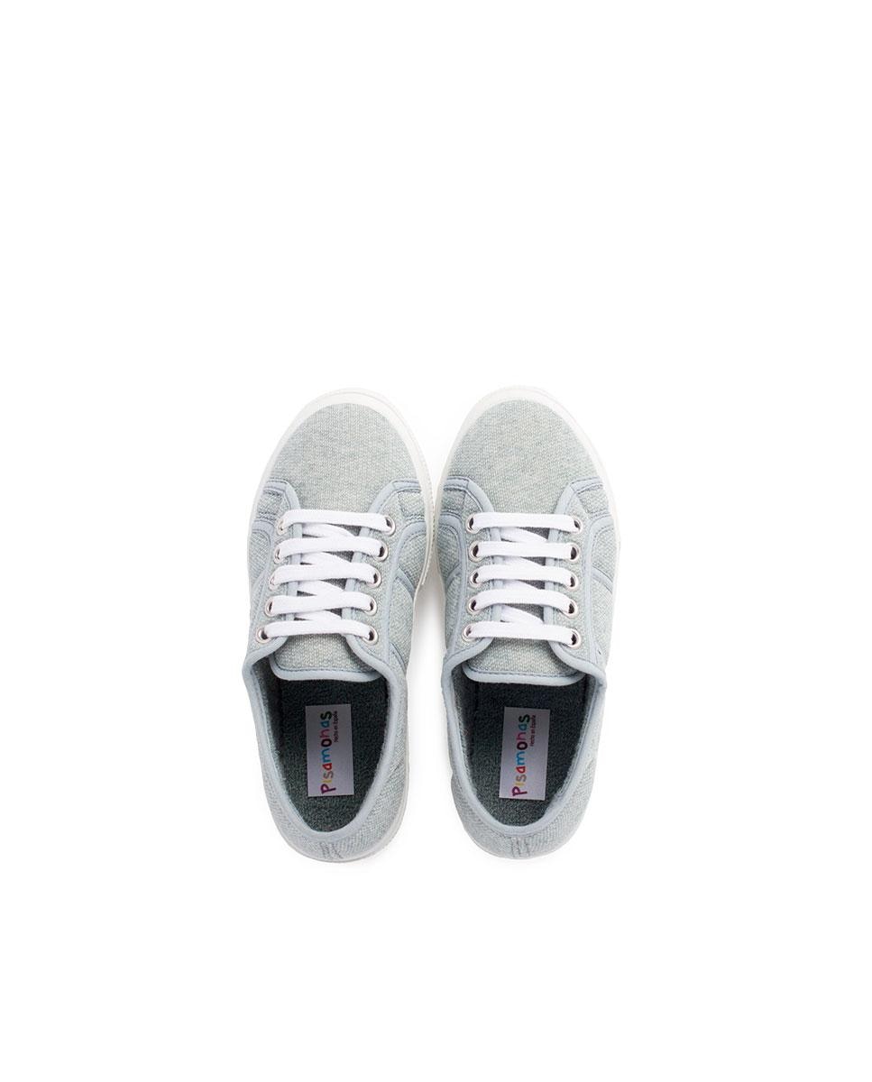 Zapatillas de lona de niños de tejido orgánico Verde grisáceo Pisamonas Verde grisáceo-5