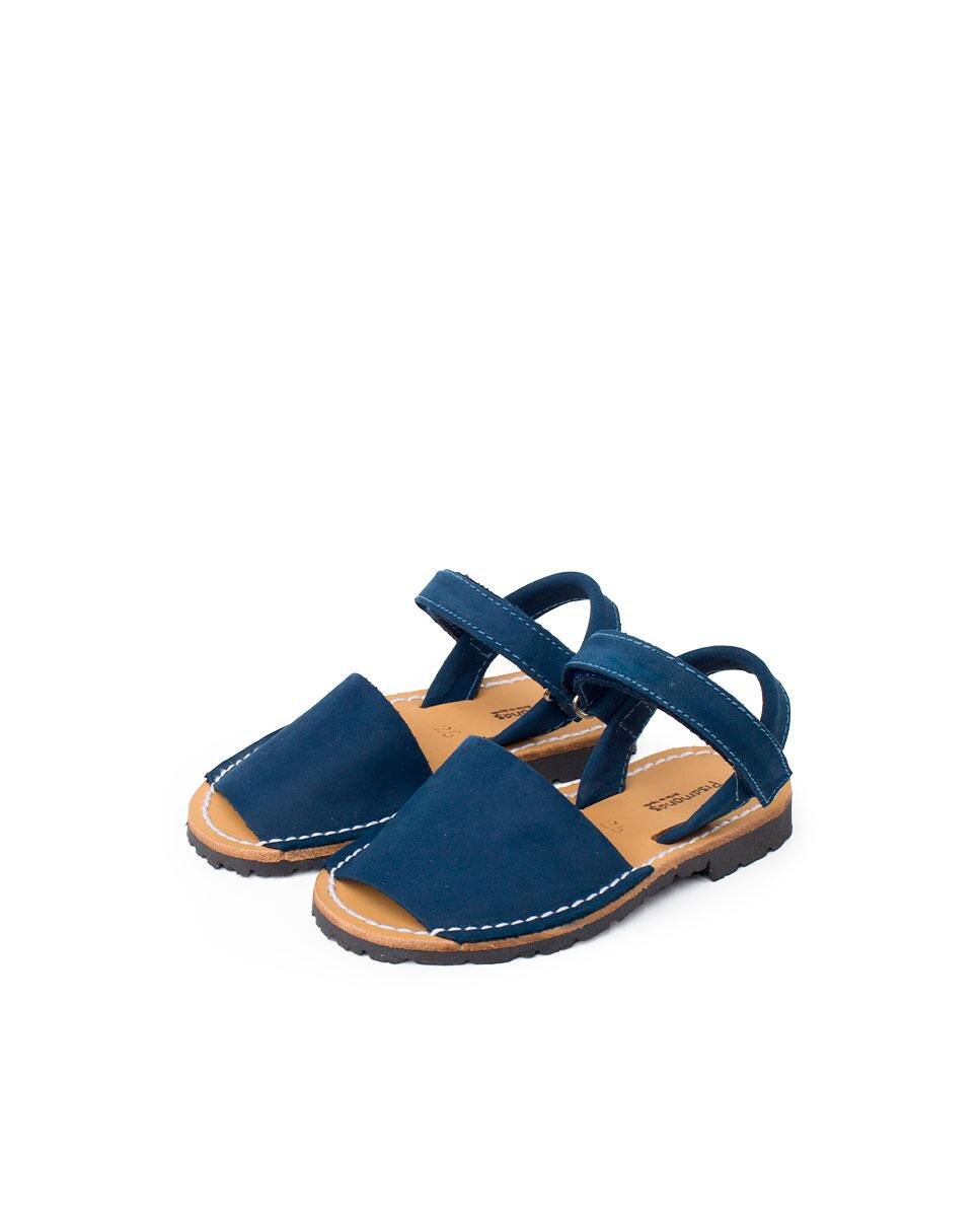 Menorquinas de niños avarcas nobuck cinta adherente - Pisamonas - Azul claro Azul claro-4