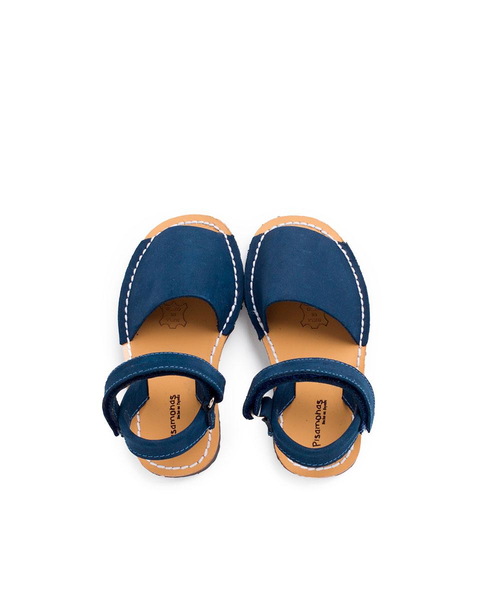 Menorquinas de niños avarcas nobuck cinta adherente - Pisamonas - Azul claro Azul claro-5