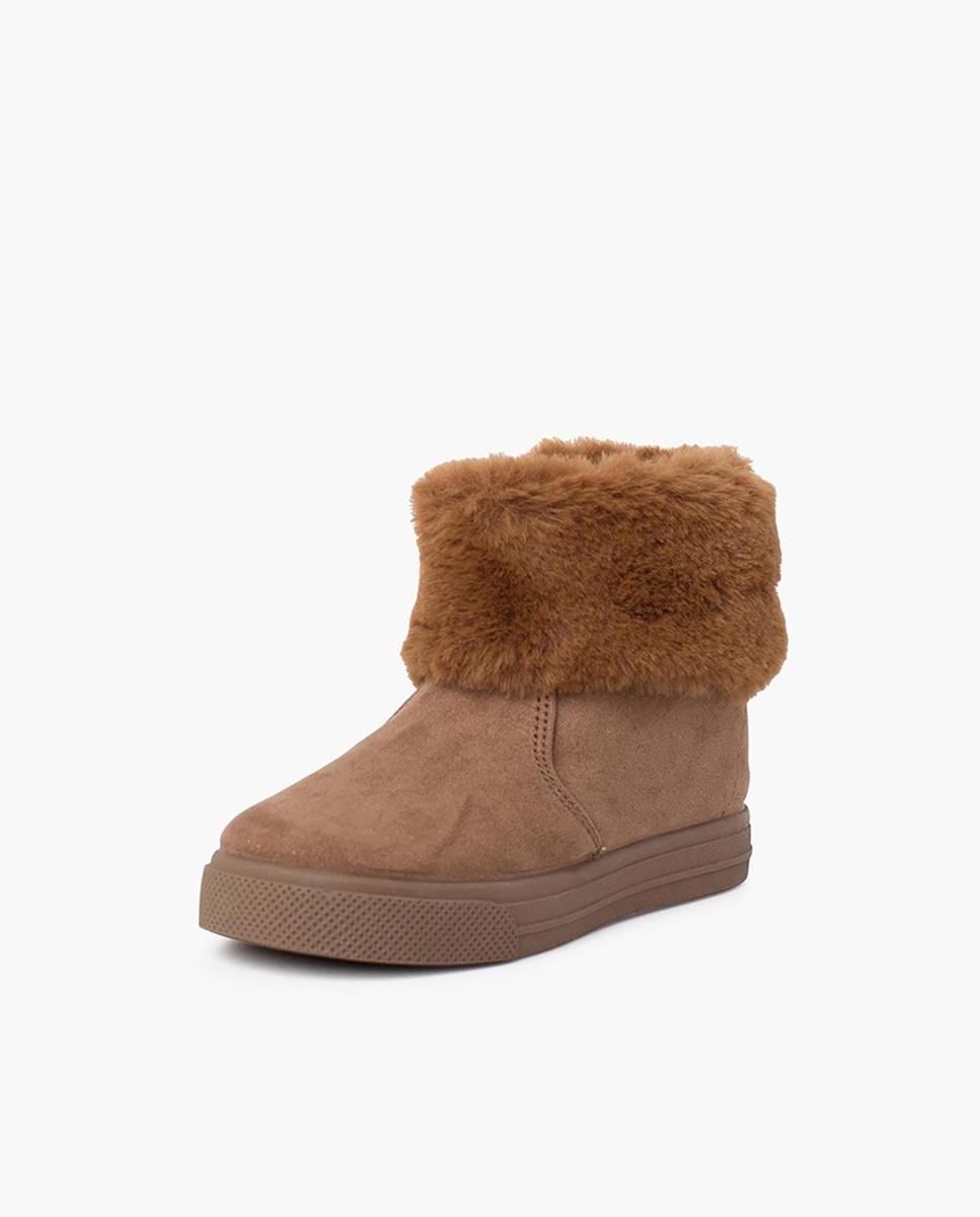 Botas de bebé niña con cuello vuelto de pelo y cremallera en marino - Pisamonas - Topo Topo-2
