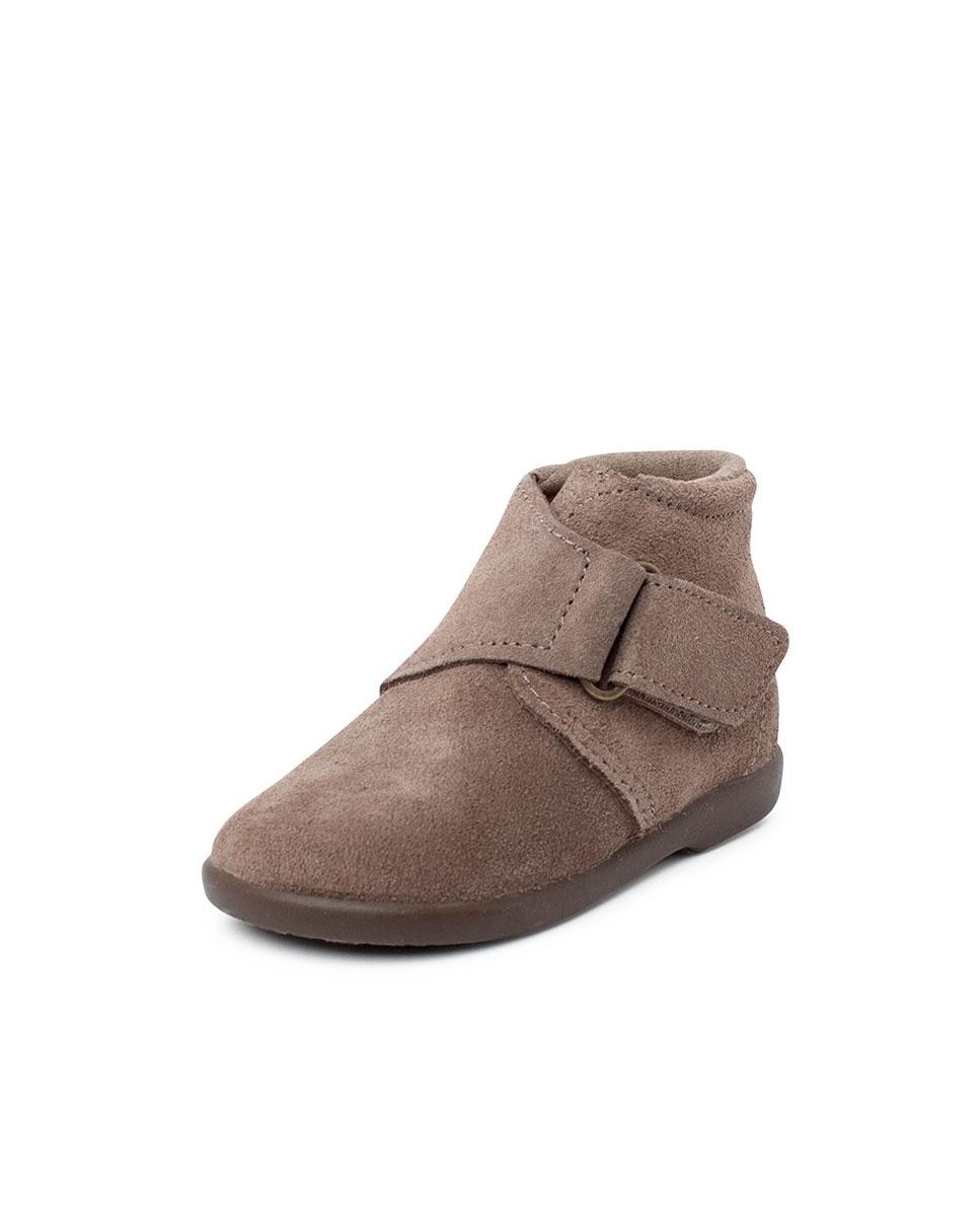 Botas de bebé de piel serraje con tira cruzada adherente - Pisamonas - Topo Topo-2