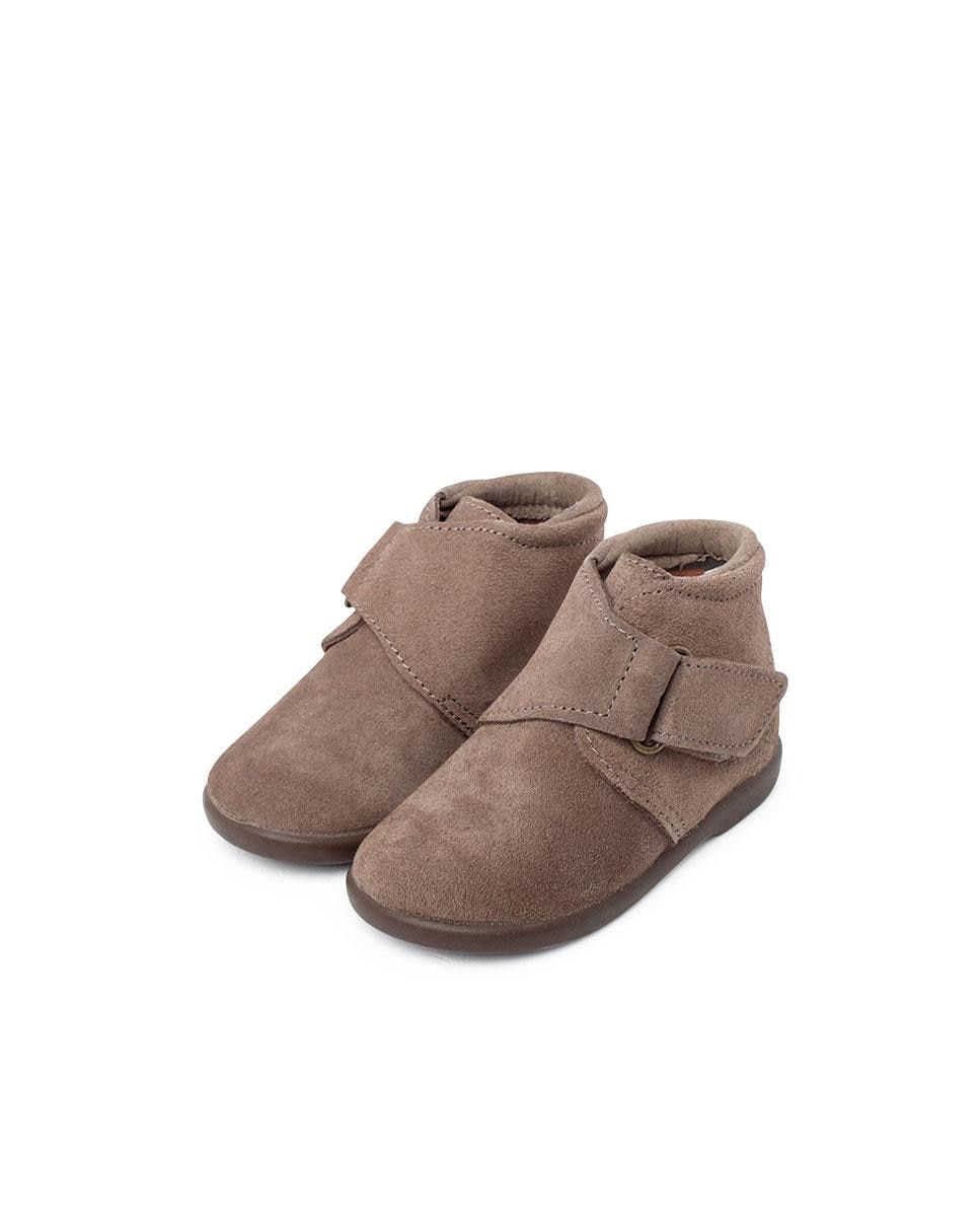 Botas de bebé de piel serraje con tira cruzada adherente - Pisamonas - Topo Topo-4