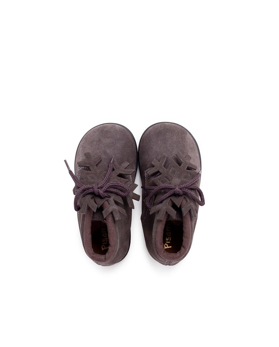 Botas de bebé de piel serraje con cordones - Pisamonas - Marrón oscuro Marrón oscuro-5