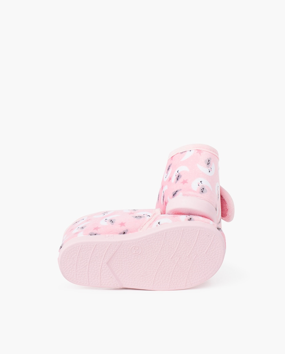 Imagen 2 de Zapatillas de casa cerradas de bebé cierre adherente estampadas - Pisamonas - Rosa claro Rosa claro