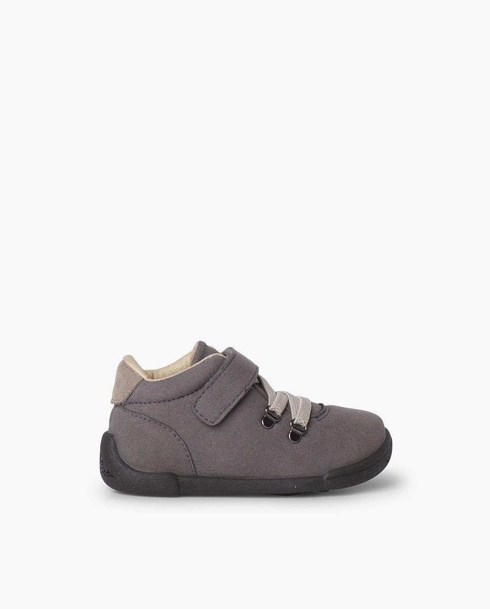 Botas de bebé reforzada cordones elásticos y tira adherente - Pisamonas - Gris Gris-1