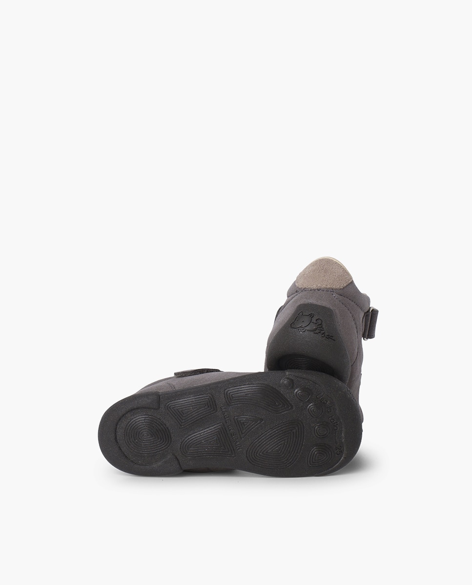 Botas de bebé reforzada cordones elásticos y tira adherente - Pisamonas - Gris Gris-2