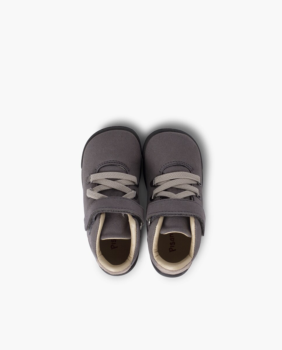 Botas de bebé reforzada cordones elásticos y tira adherente - Pisamonas - Gris Gris-4