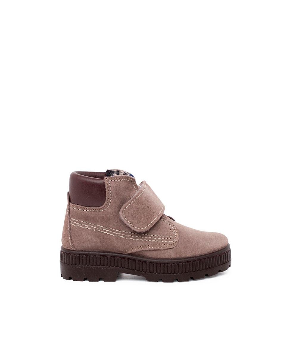 Botines de niños de piel con cierre adherente - Pisamonas - Gris Gris-1