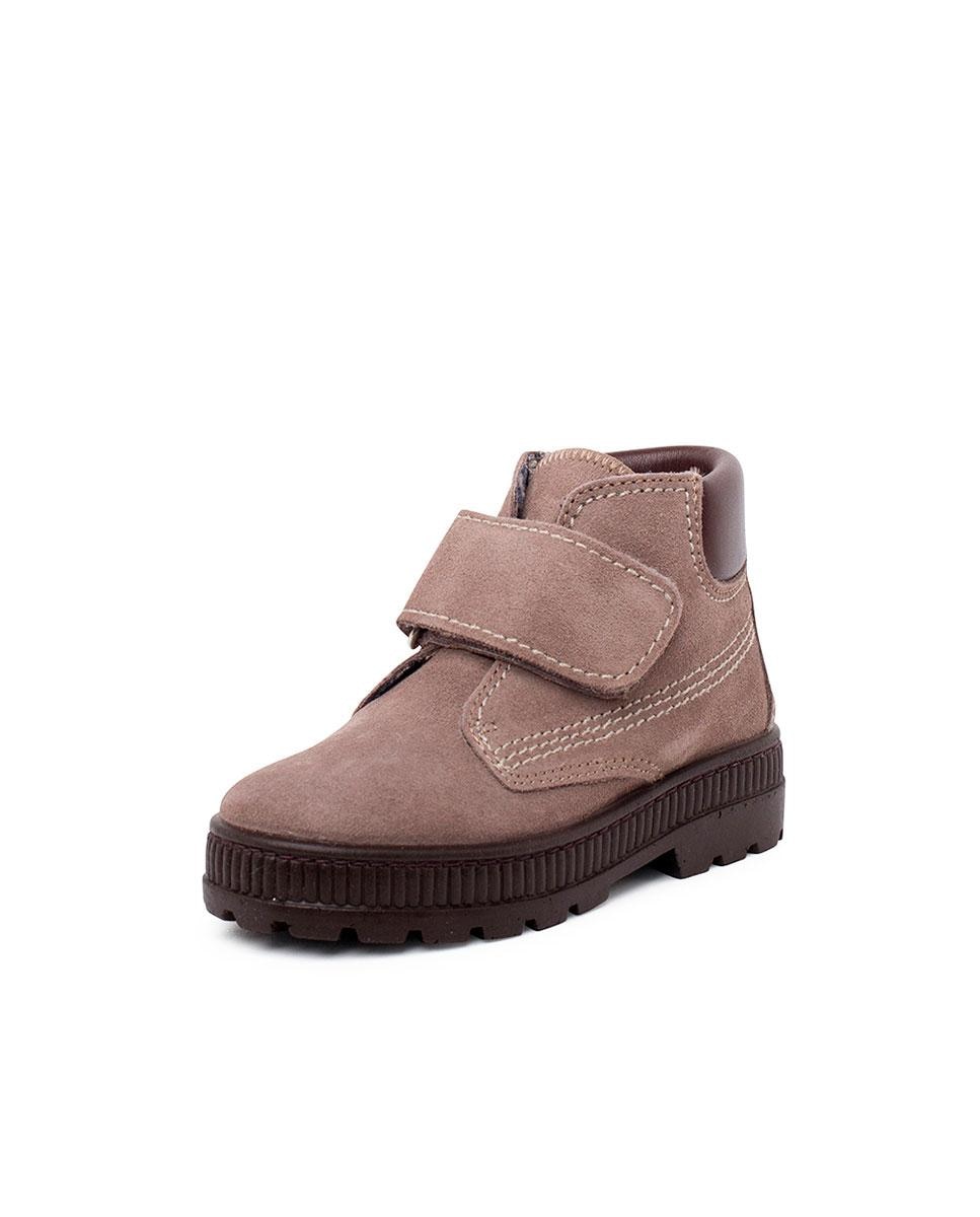 Botines de niños de piel con cierre adherente - Pisamonas - Gris Gris-2