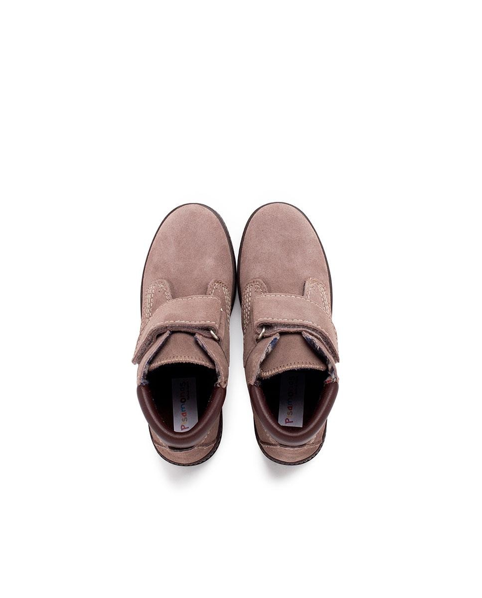 Botines de niños de piel con cierre adherente - Pisamonas - Gris Gris-5