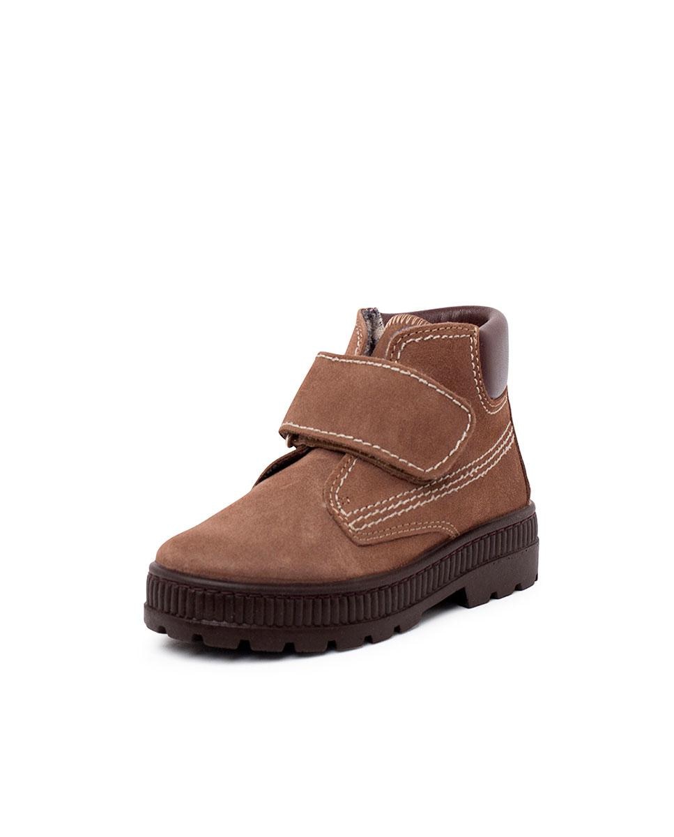 Botines de niños de piel con cierre adherente - Pisamonas - Taupé Taupé-2
