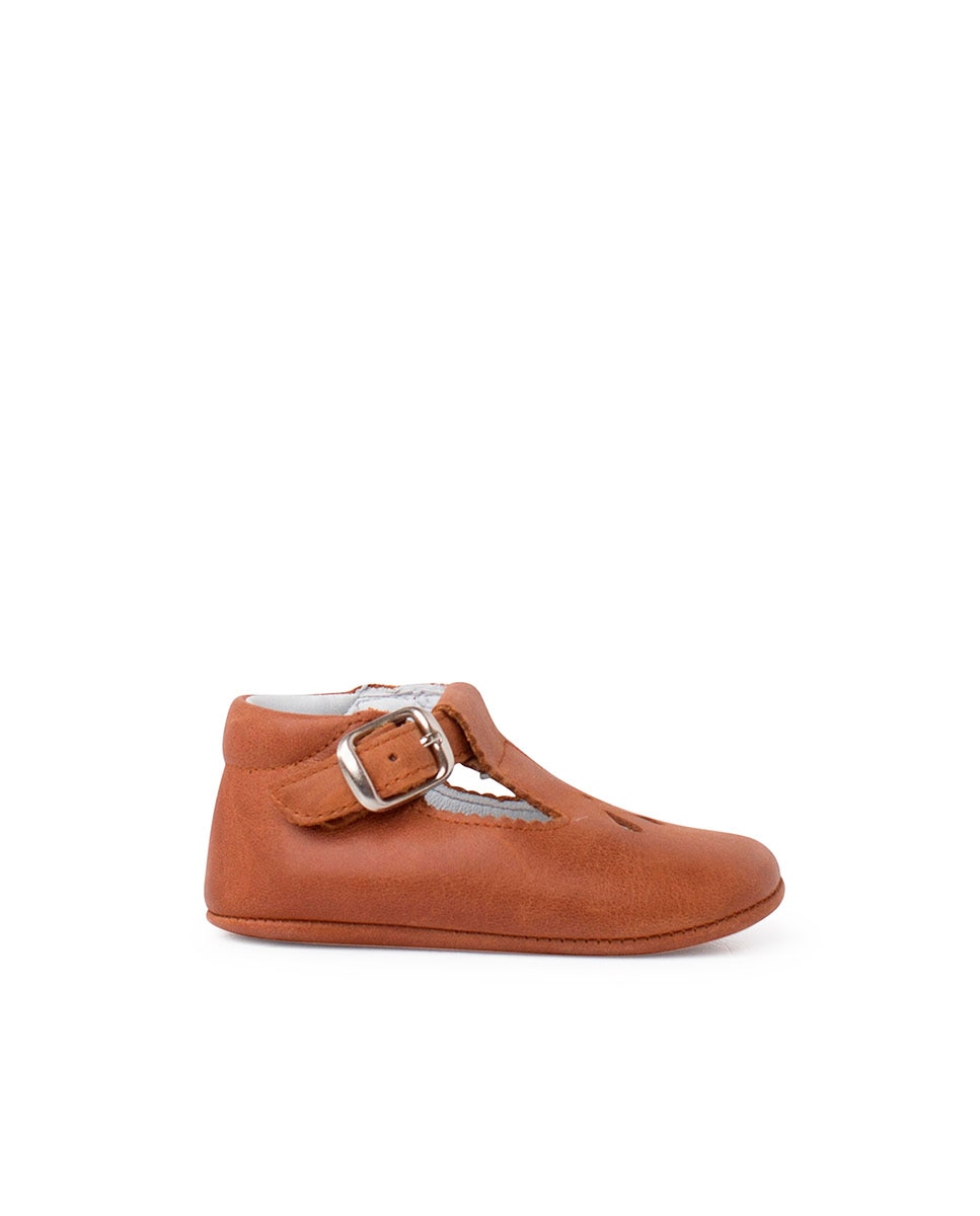 Pepitos de bebé de piel con detalle perforado - Pisamonas - Camel Camel-1