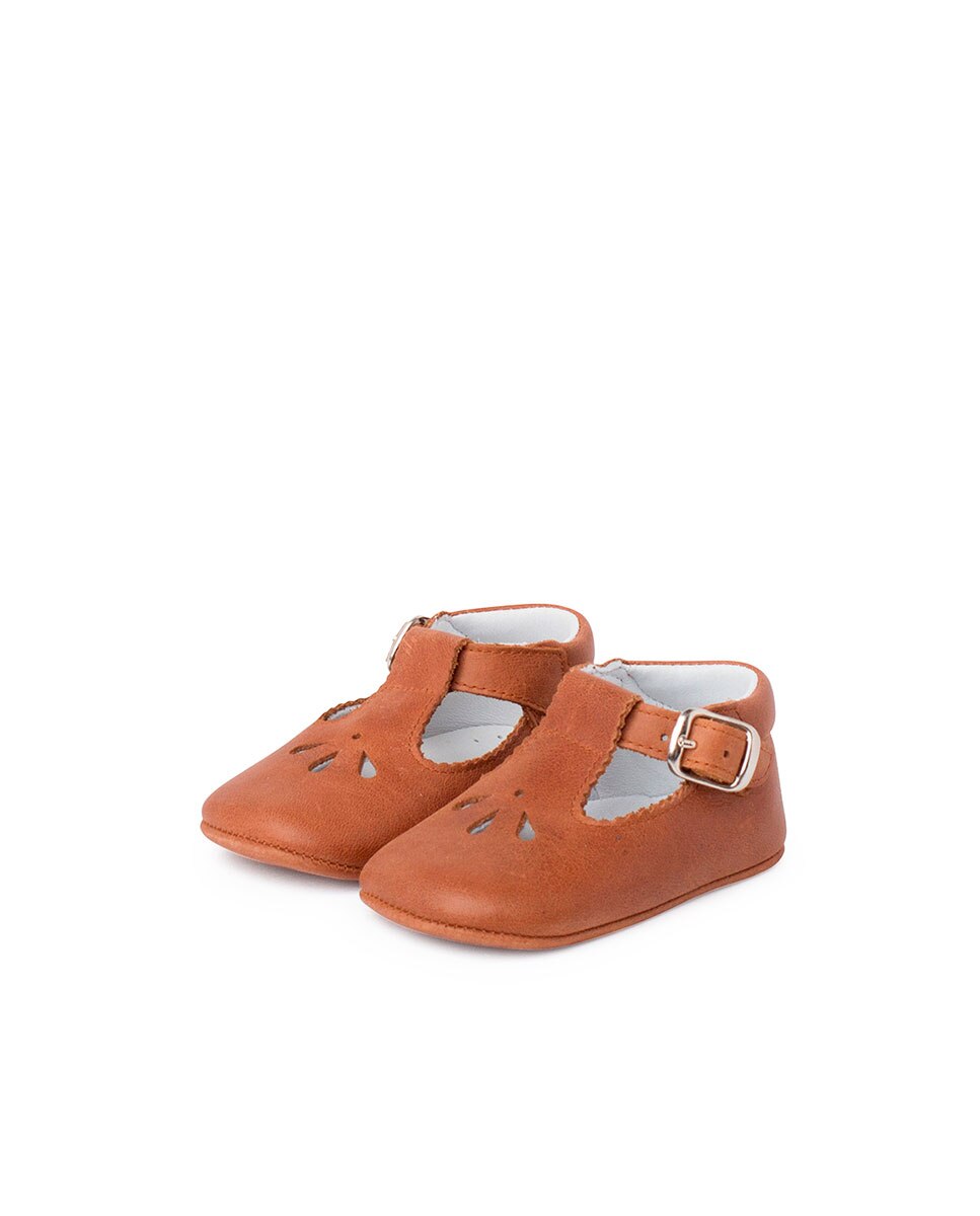 Pepitos de bebé de piel con detalle perforado - Pisamonas - Camel Camel-3