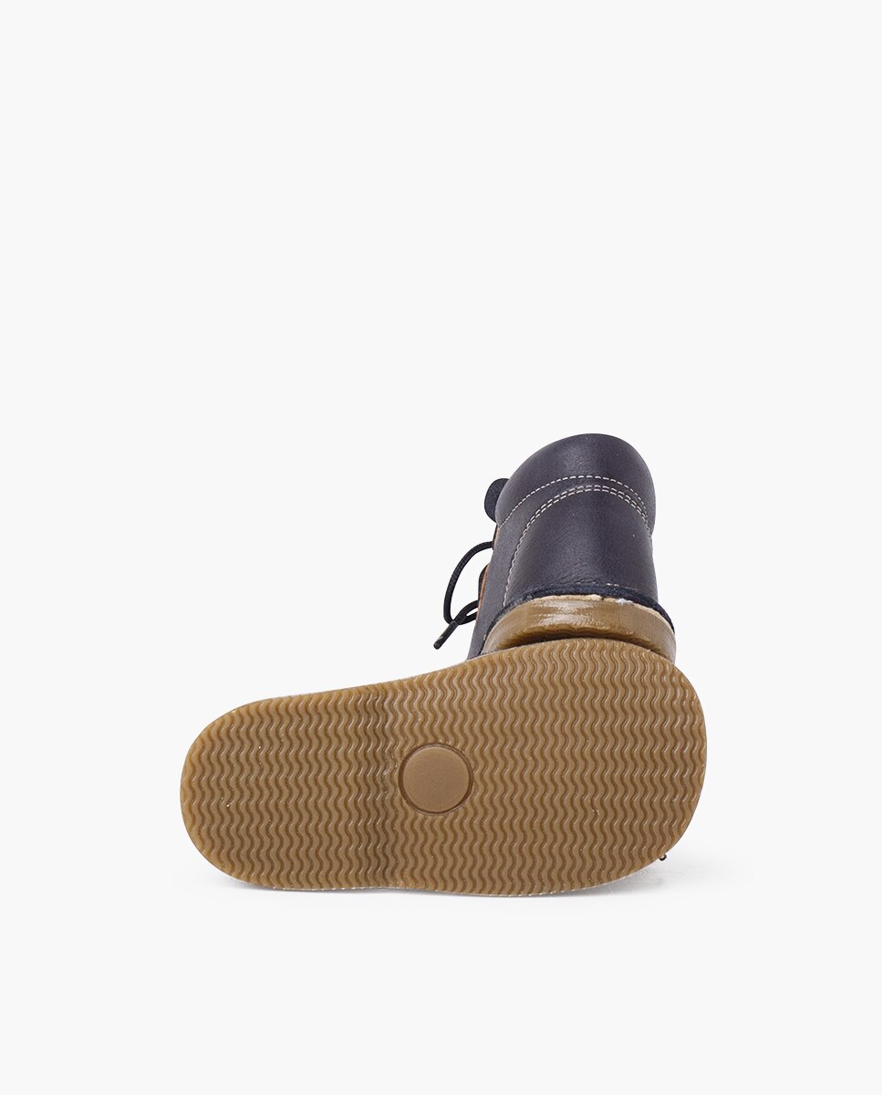 Botas de bebé piel cordones cara monito - Pisamonas - Azul marino Azul marino-2