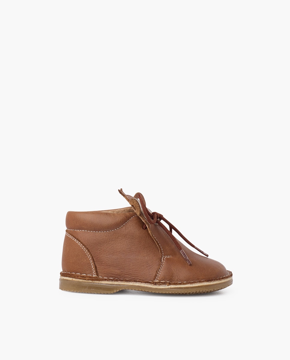 Botas de bebé piel cordones cara monito - Pisamonas - Camel Camel-1