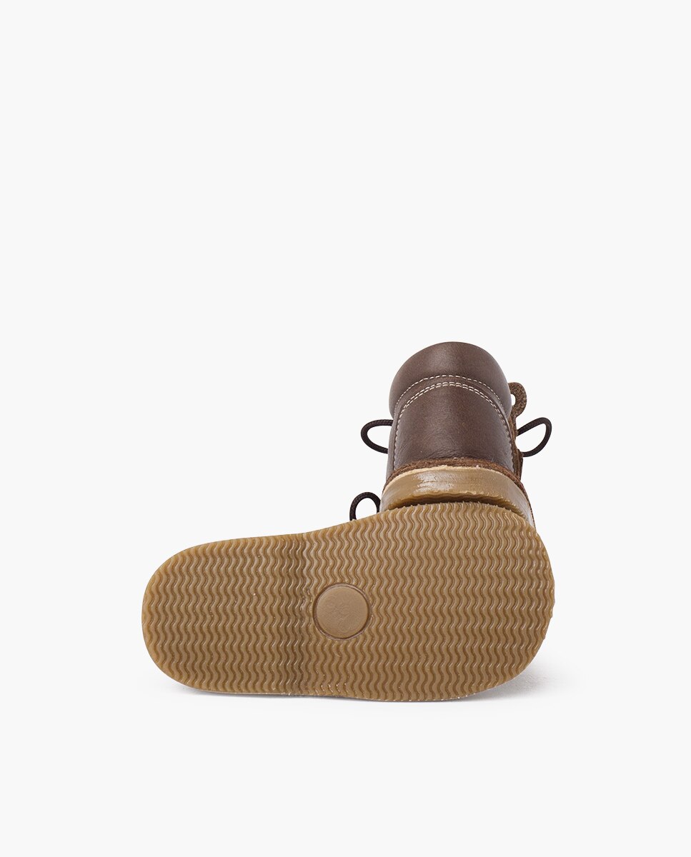 Botas de bebé piel cordones cara monito - Pisamonas - Marrón oscuro Marrón oscuro-2