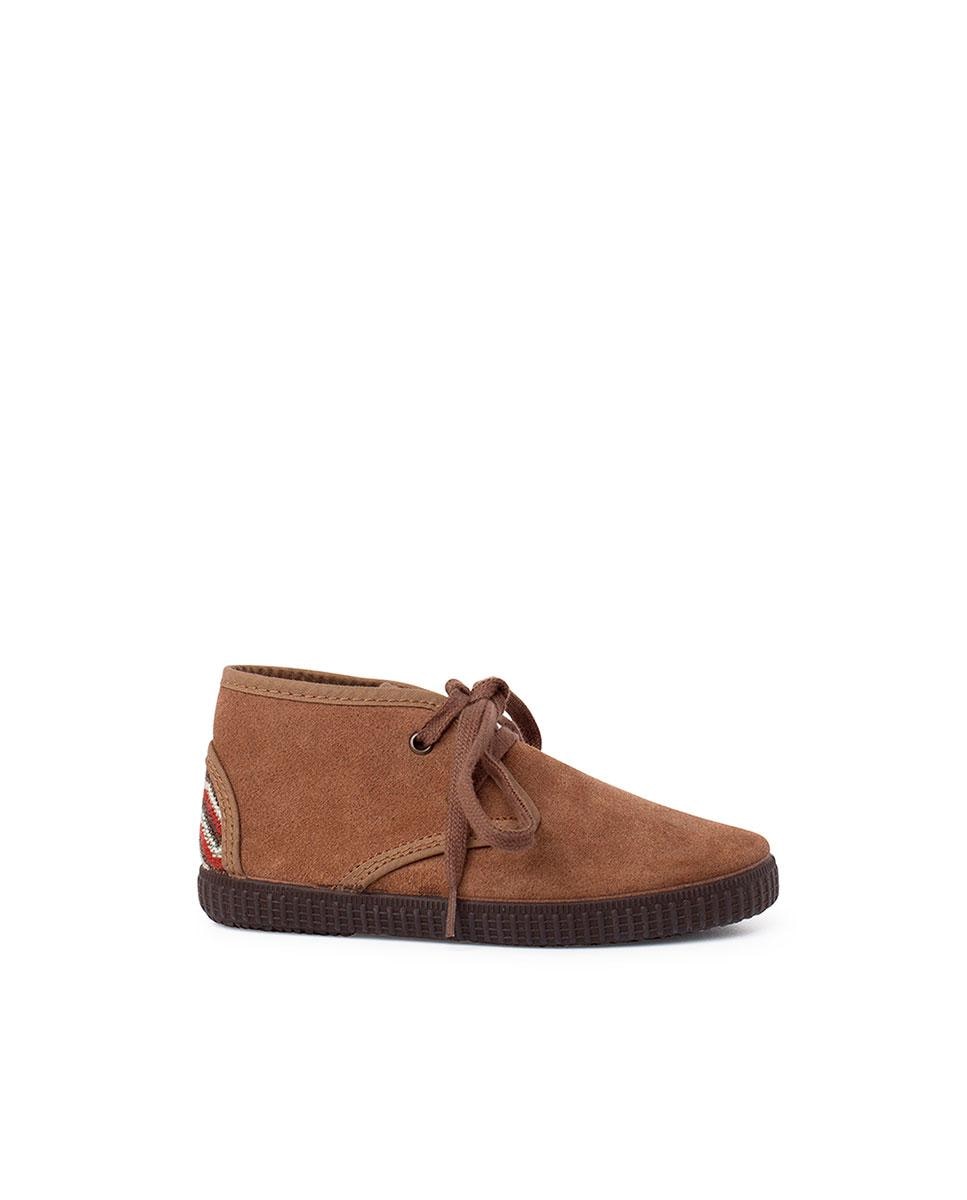 Botines de bebés de piel con cordones - Pisamonas - Taupé Taupé-1