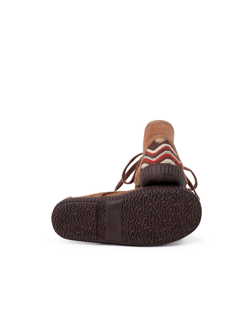 Botines de bebés de piel con cordones - Pisamonas - Taupé Taupé-3