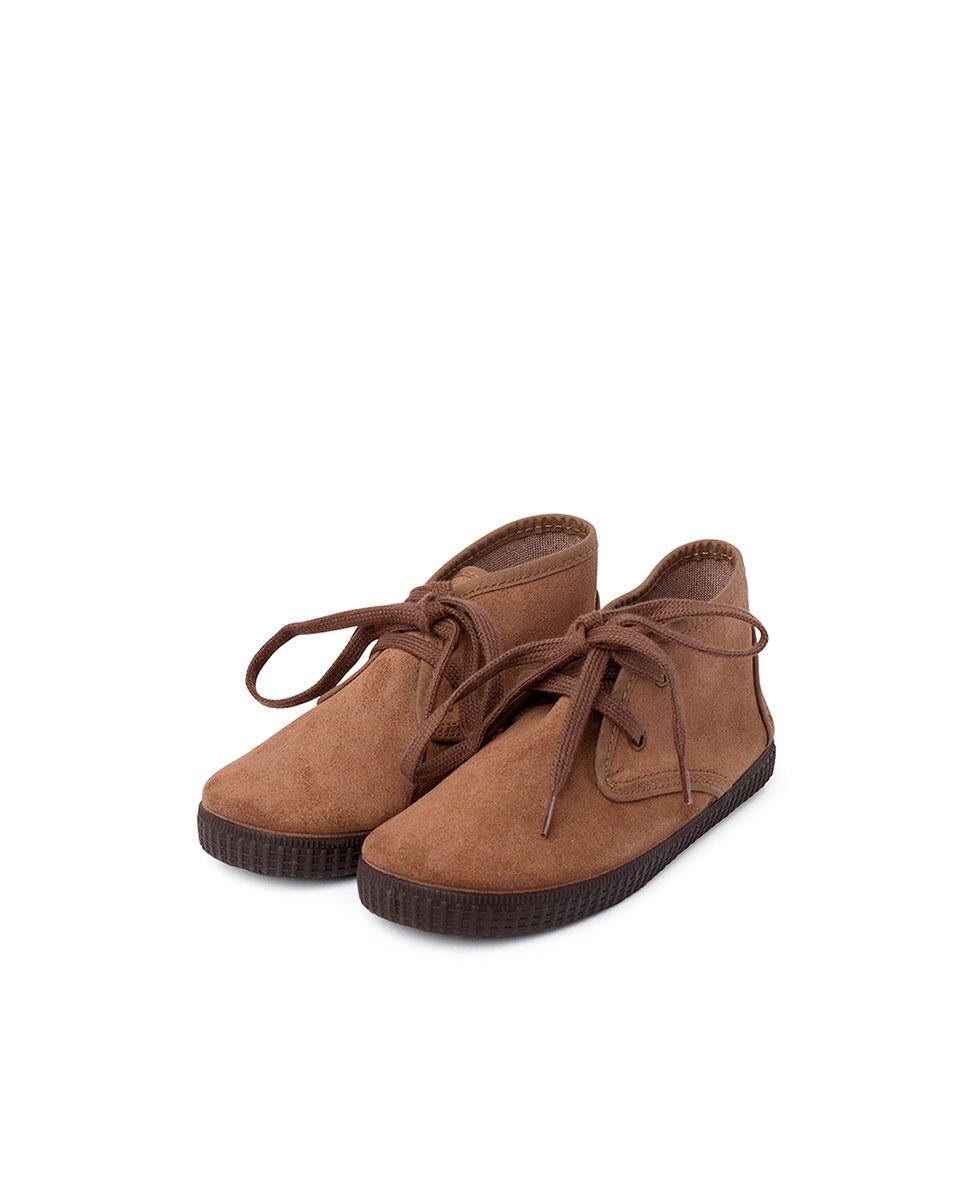 Botines de bebés de piel con cordones - Pisamonas - Taupé Taupé-4