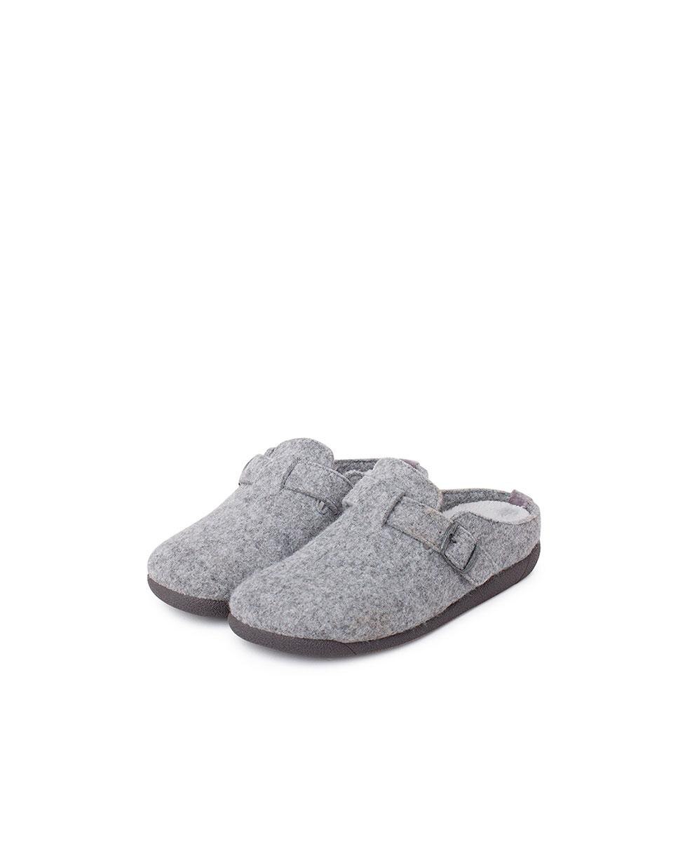 Imagen 4 de Zapatillas de casa abiertas de niños con hebilla - Pisamonas - Gris Gris